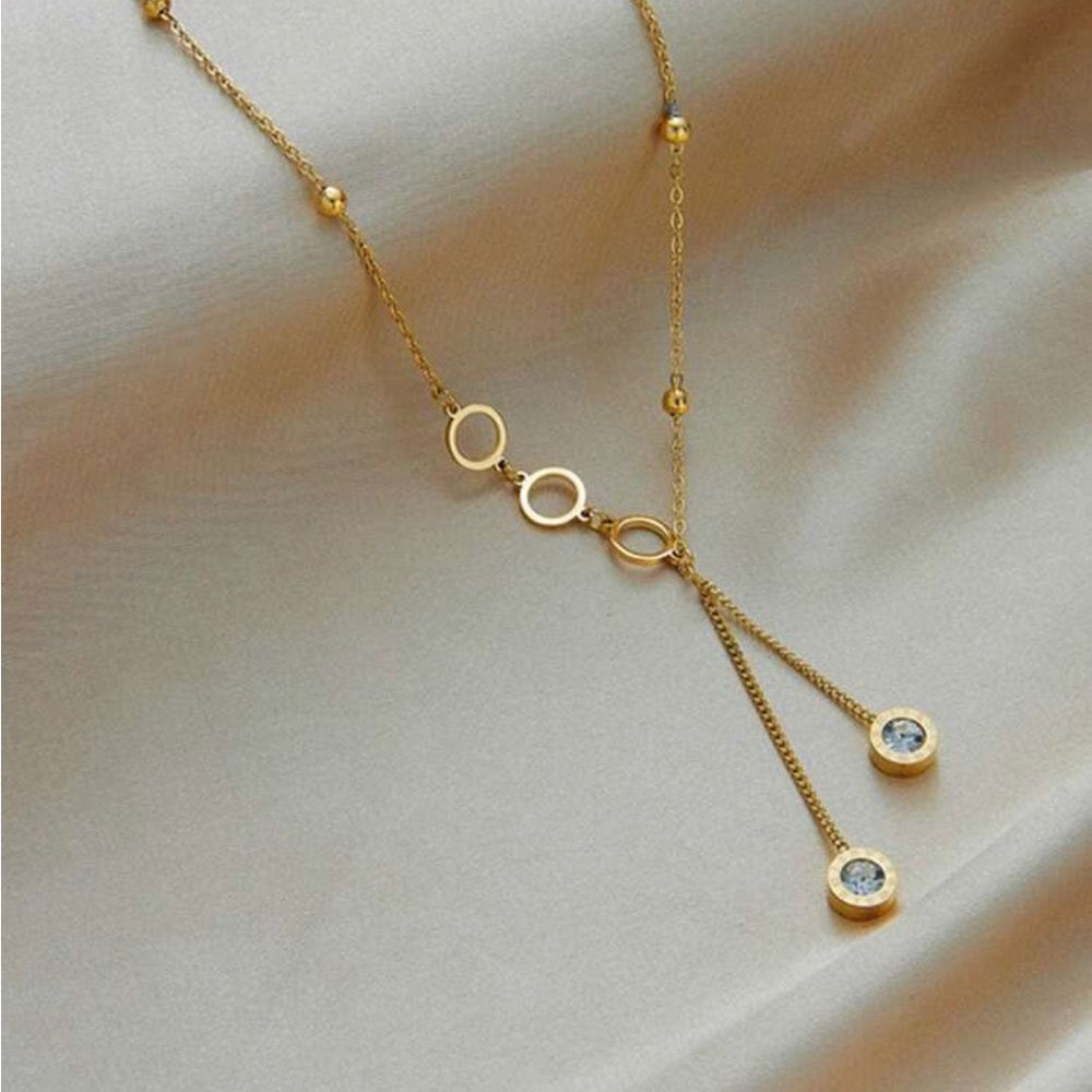Gold Plated Stainless Steel Lariat Chain Necklace - Picture 4 of 4